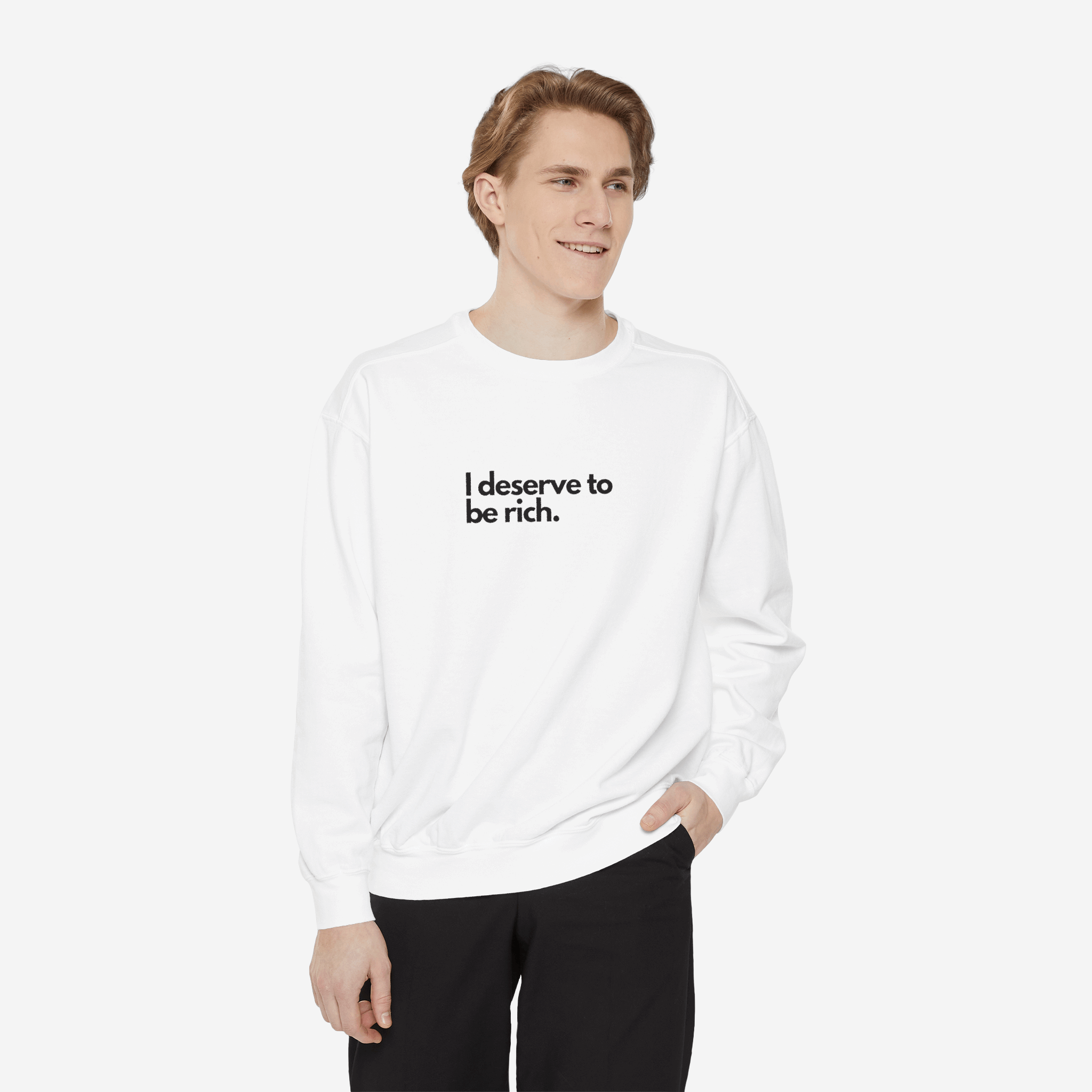 I Deserve to Be Rich Crewneck Sweatshirt - Unisex Heavy Blend™