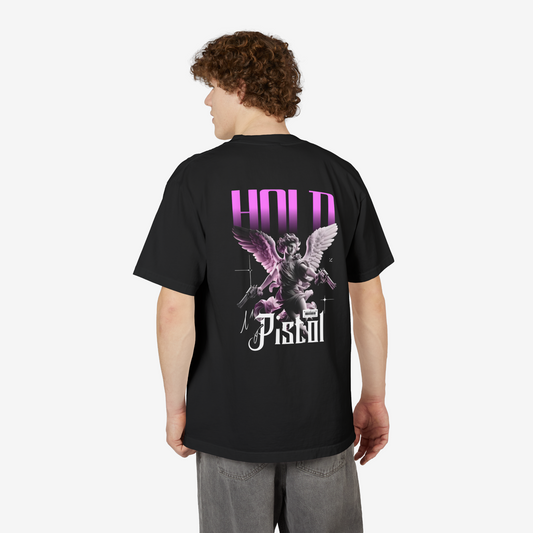 Oversized Tee - "Hold Pistol" Graphic T-Shirt
