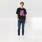 Cute Oversized Tee with Graphic Bear Design, Fun Casual Wear, Gift for Teens, Weekend Style, Streetwear Fashion, Unique Graphic Tee