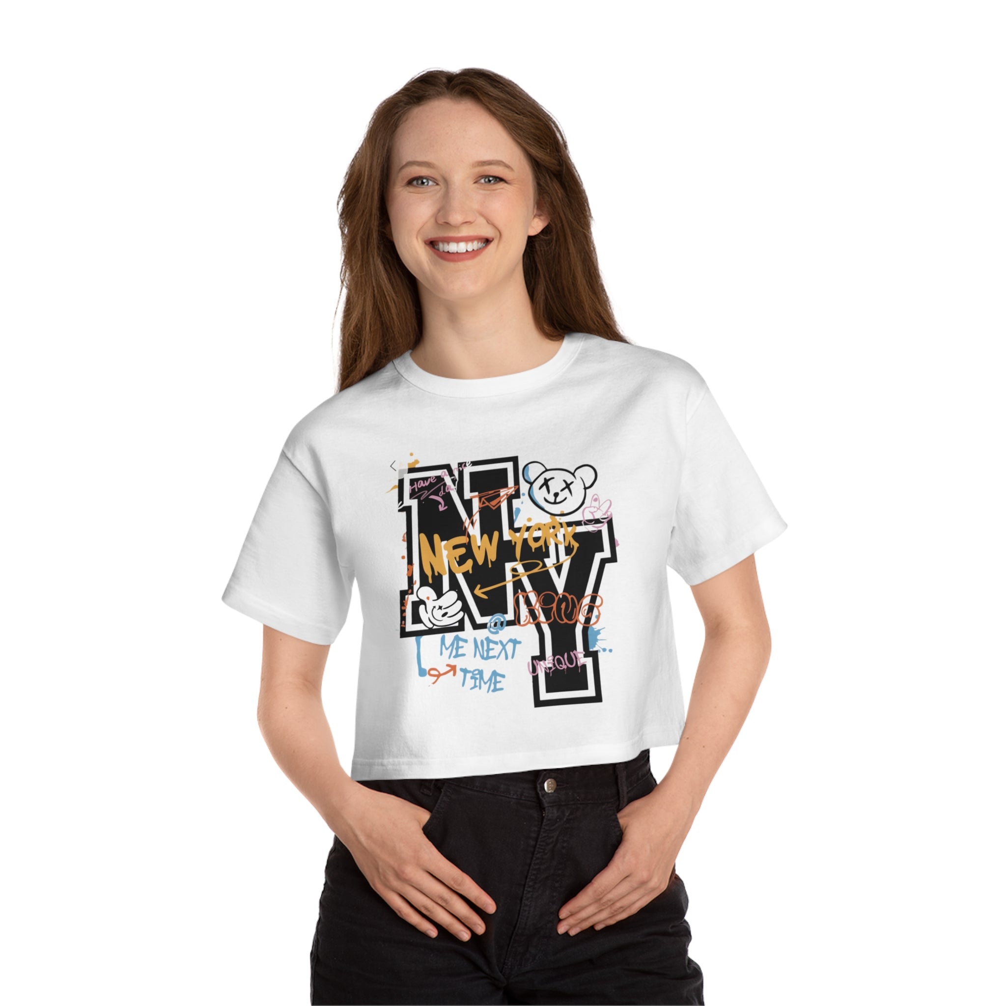 Stylish NY Graphic Women's Crop Tee