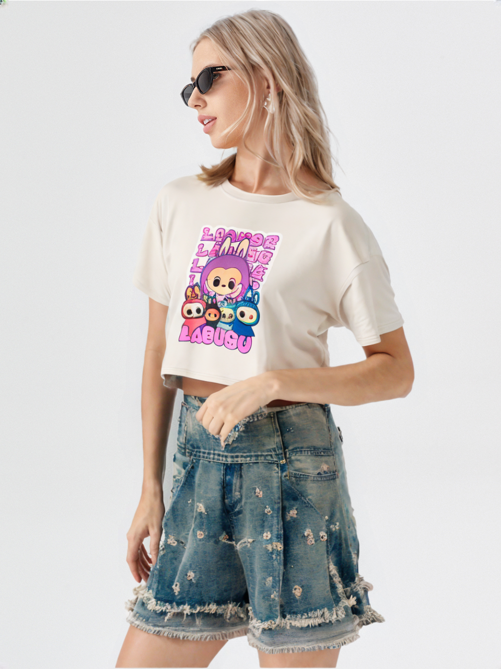 Cute Labubu Crop Tee