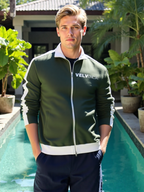 Contrast Trim Stand Collar Jacket