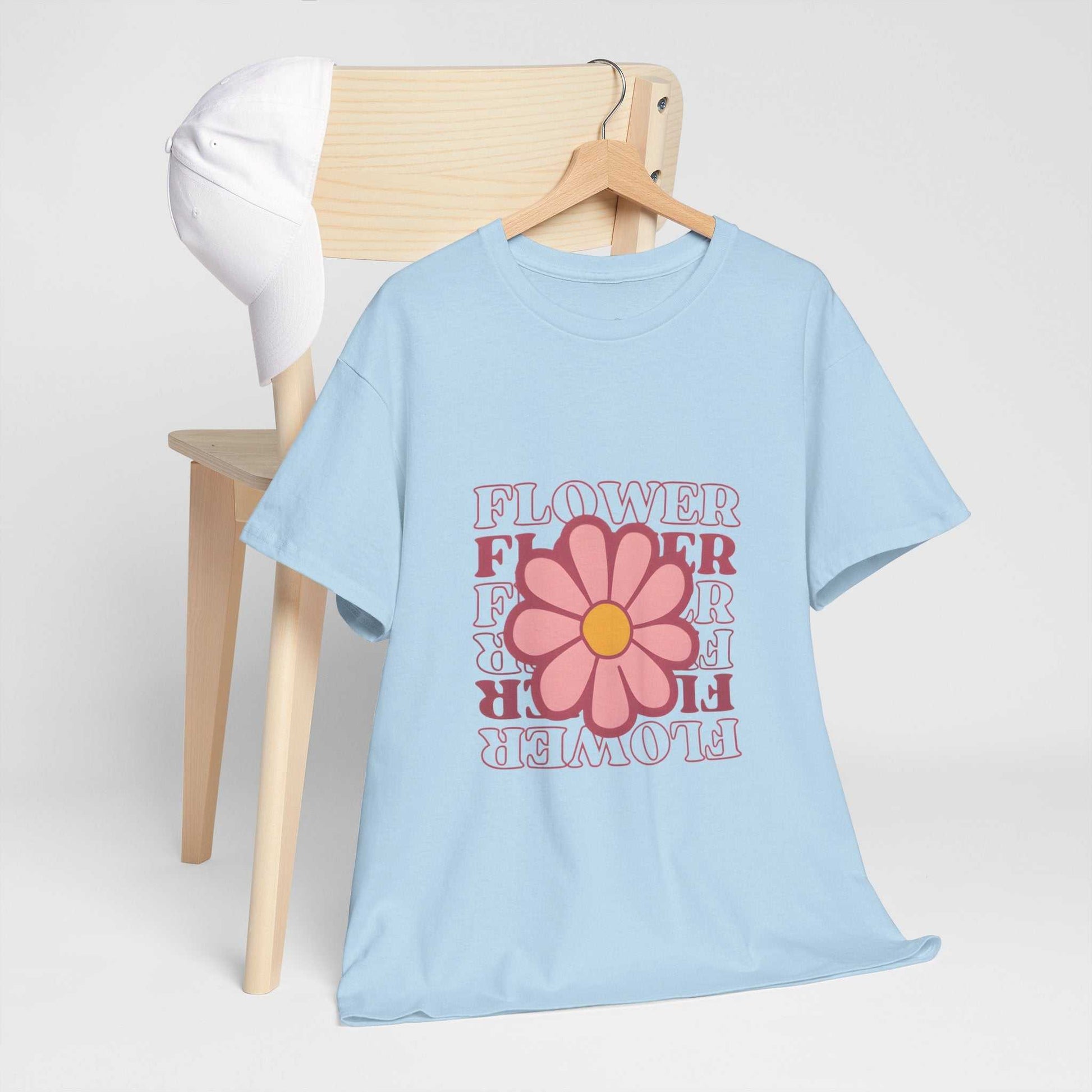 Retro Flower Unisex Heavy Cotton Tee for Nature Lovers