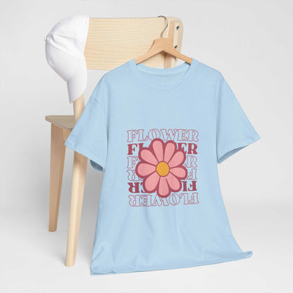 Retro Flower Unisex Heavy Cotton Tee for Nature Lovers