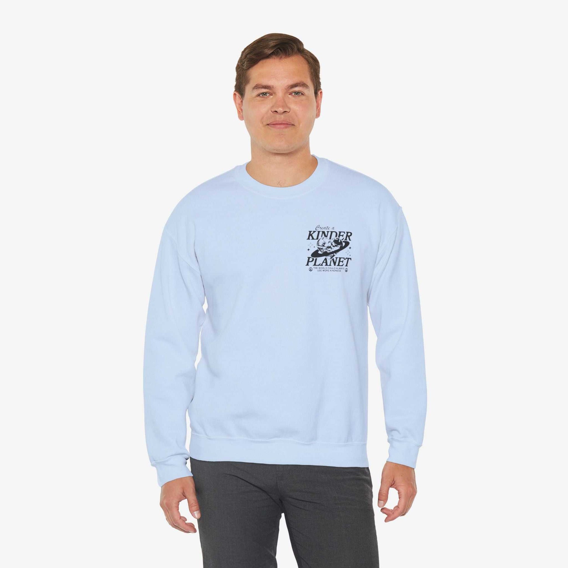Create a Kinder Planet Sweatshirt - Unisex Crewneck for Comfort and Kindness