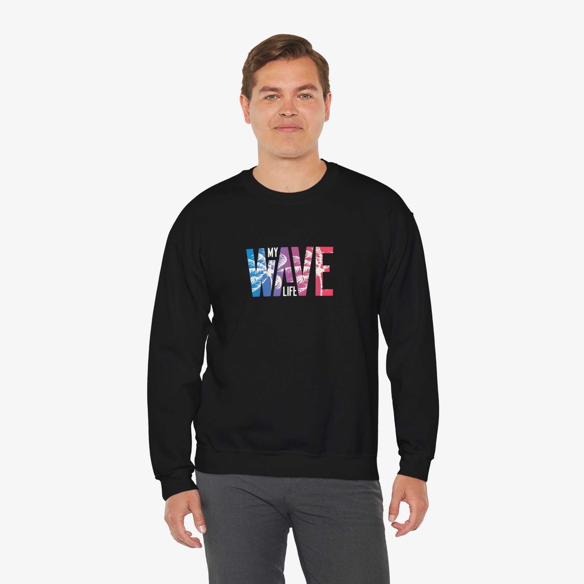 Unisex Heavy Blend™ Wave Sweatshirt - Cozy Ocean Vibe Apparel for Beach Lovers