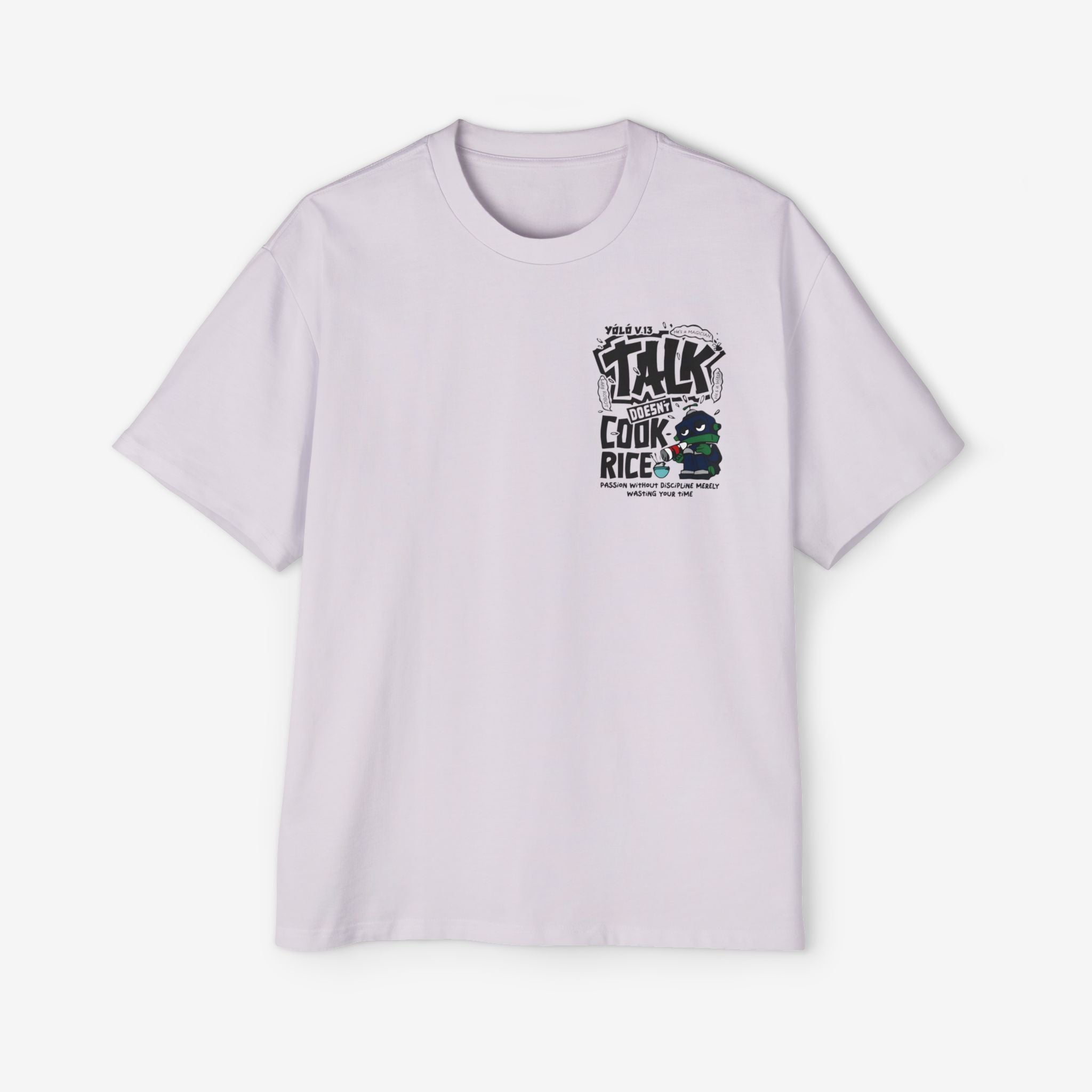 Oversized Graphic Tee - Yolo Talk, Chill Vibes
