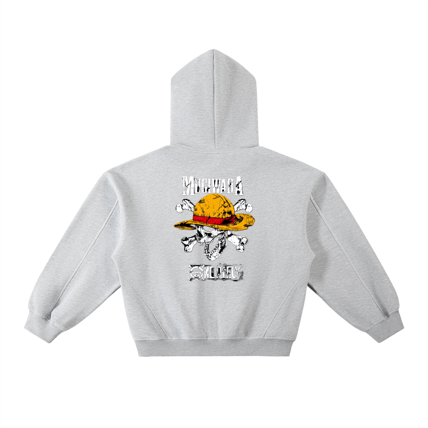 Contrast-Stitched Boxy Fleece Hoodie