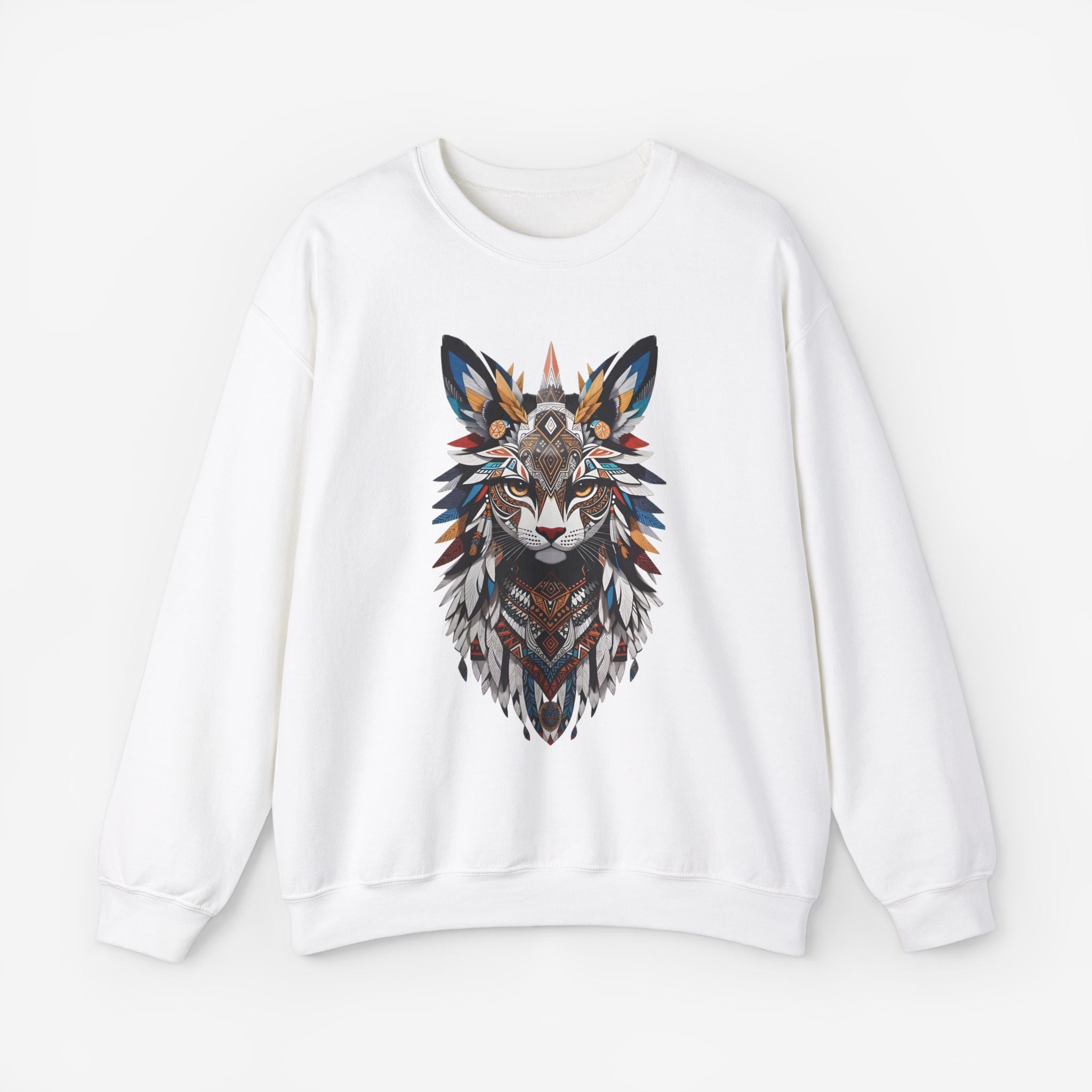 Cat Mandalas Sweatshirt White S 