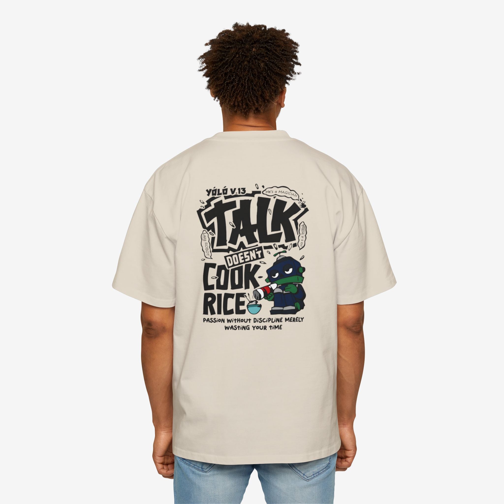Oversized Graphic Tee - Yolo Talk, Chill Vibes