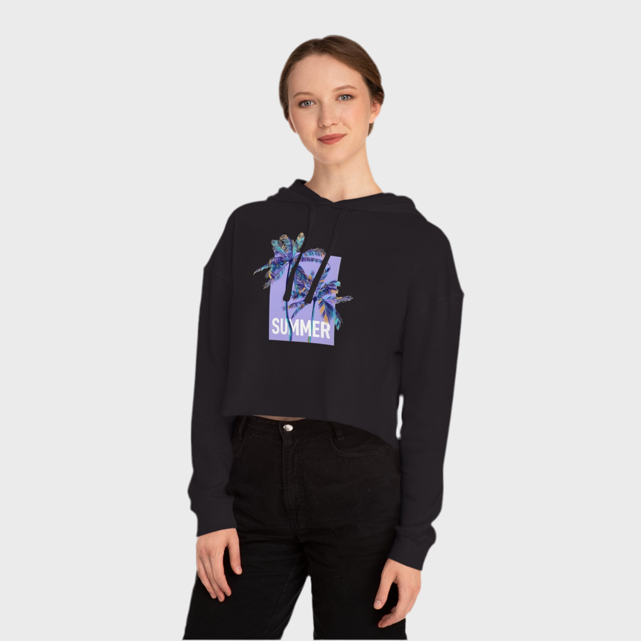 Summer Vibes Cropped Hooded Sweatshirt