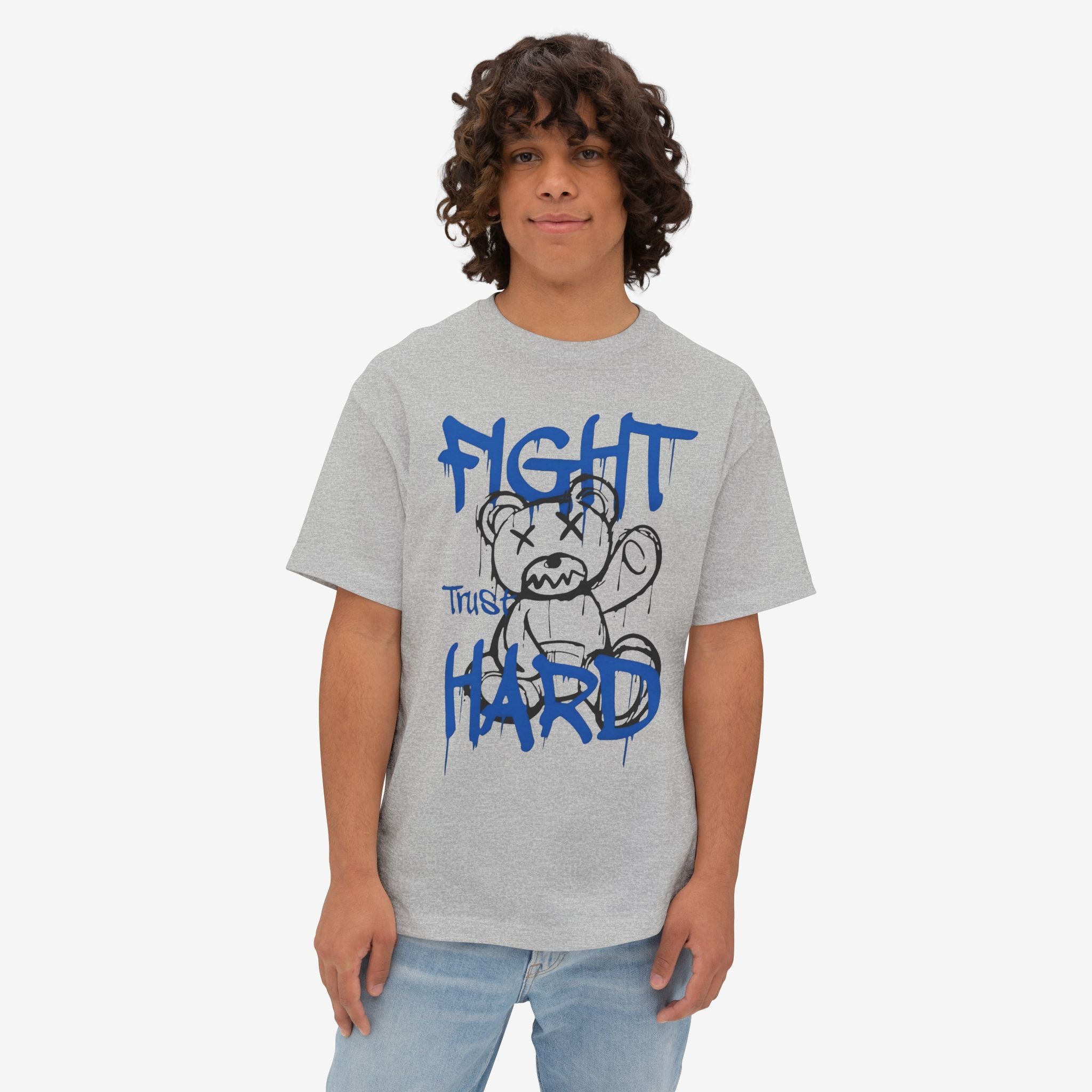 Fight Hard Graphic Oversized Tee