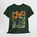 Wild Soul Unisex Heavy Cotton Tee - Nature Inspired Floral T-Shirt