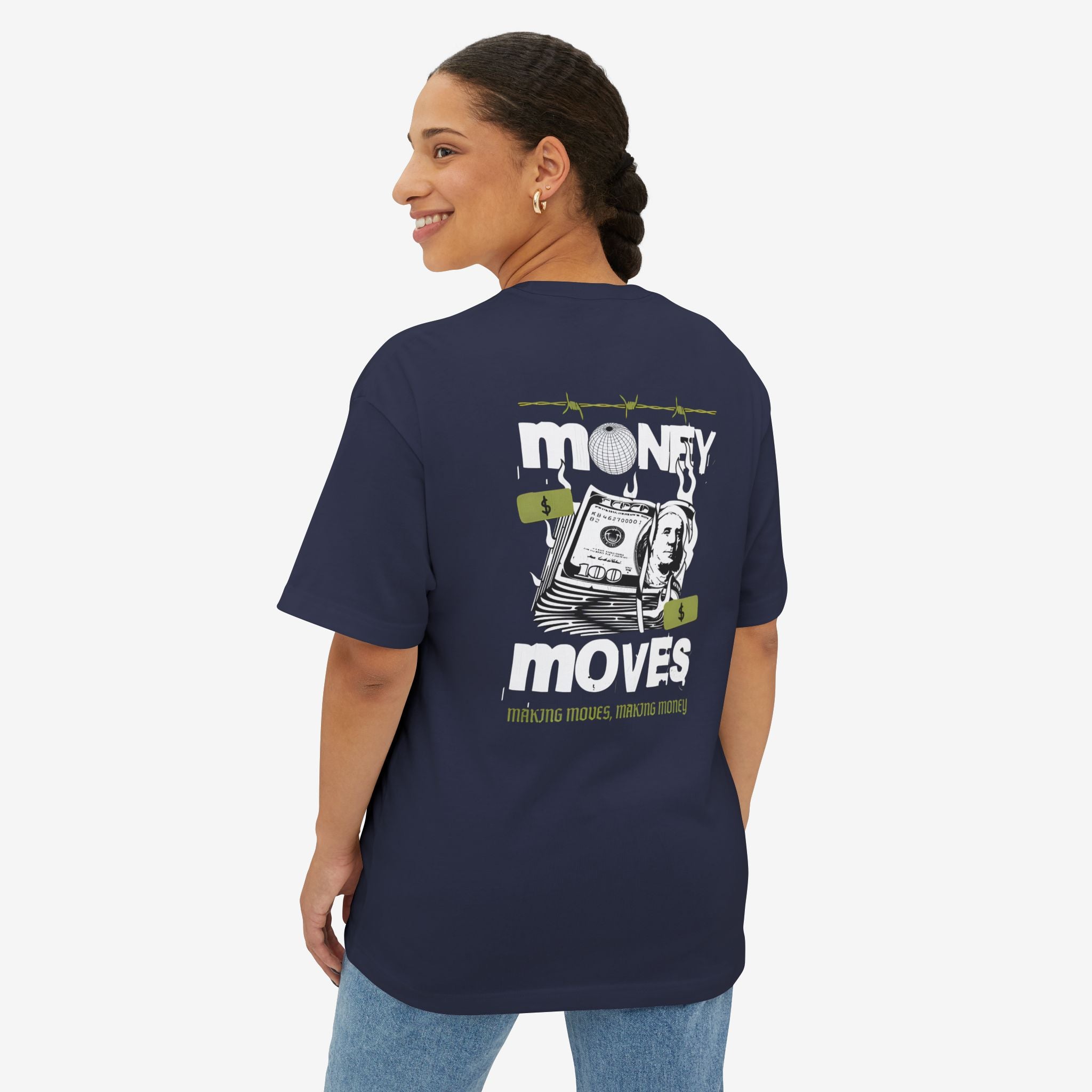 Unisex Oversized Boxy Tee - Money Moves Graphic Tee