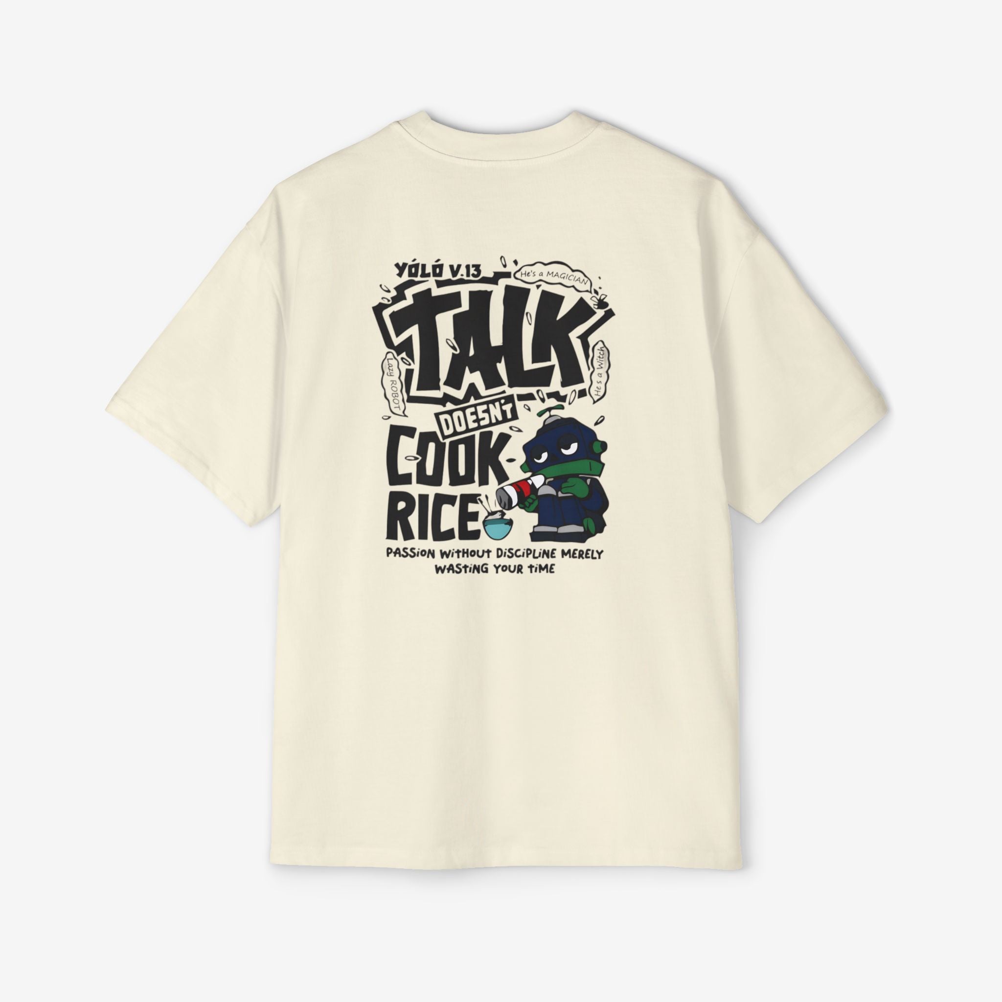Oversized Graphic Tee - Yolo Talk, Chill Vibes