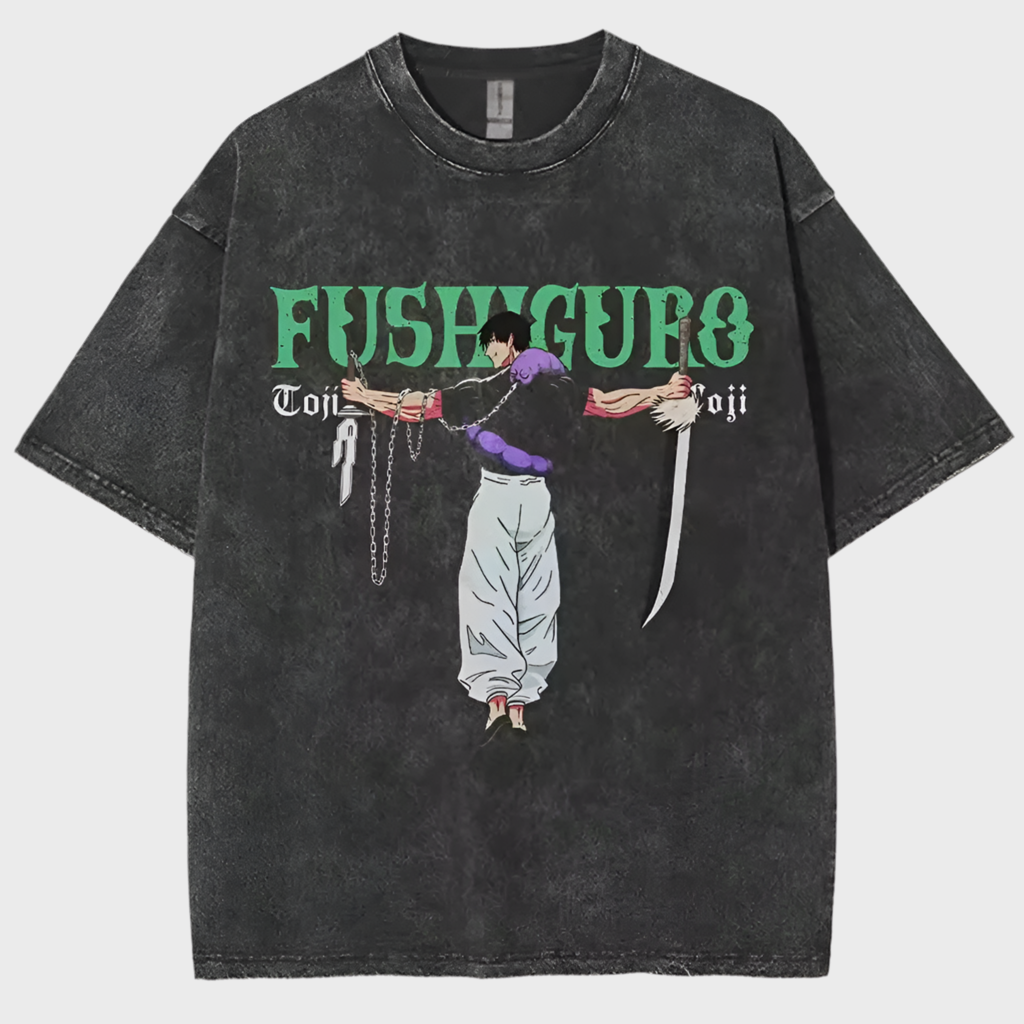 Anime Jujutsu Kaisen Acid Washed Tees