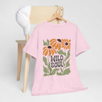 Wild Soul Unisex Heavy Cotton Tee - Nature Inspired Floral T-Shirt