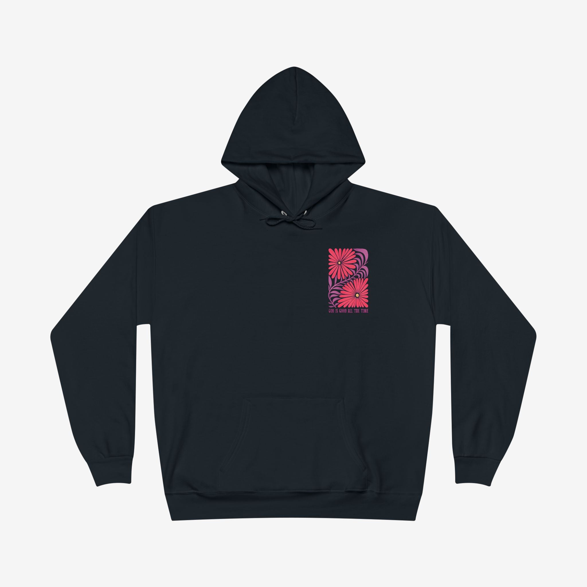 Eco-Friendly Floral God is Good Hoodie - Unisex Pullover Sweatshirt