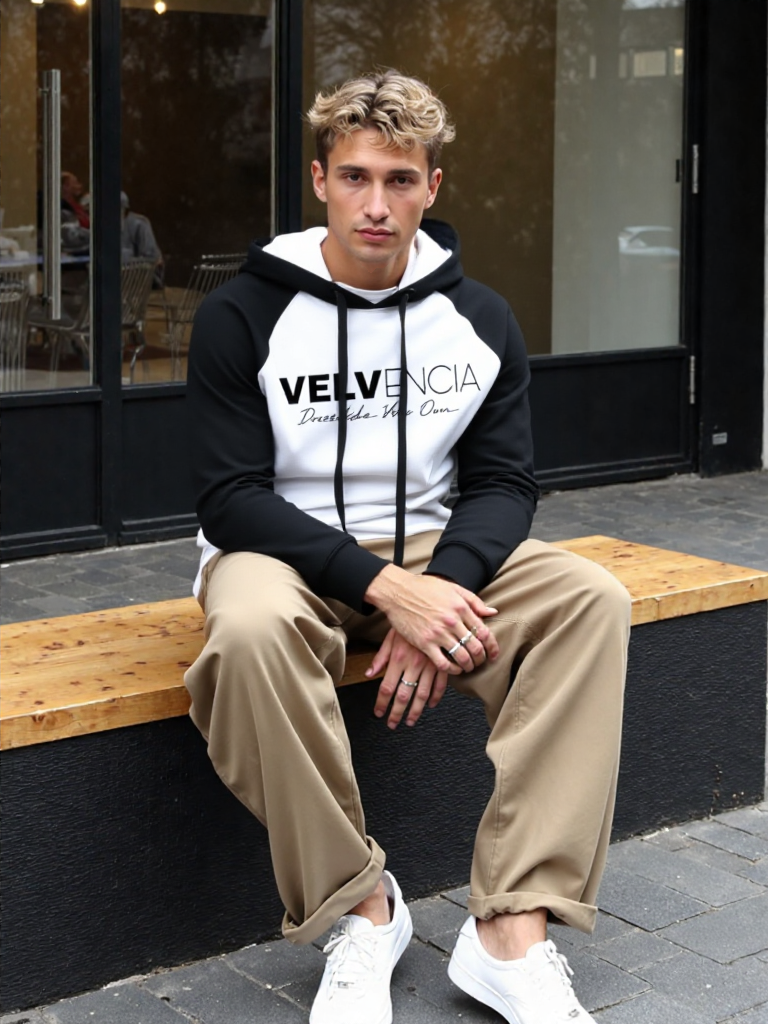 Color-Block Raglan Sleeve Hoodie