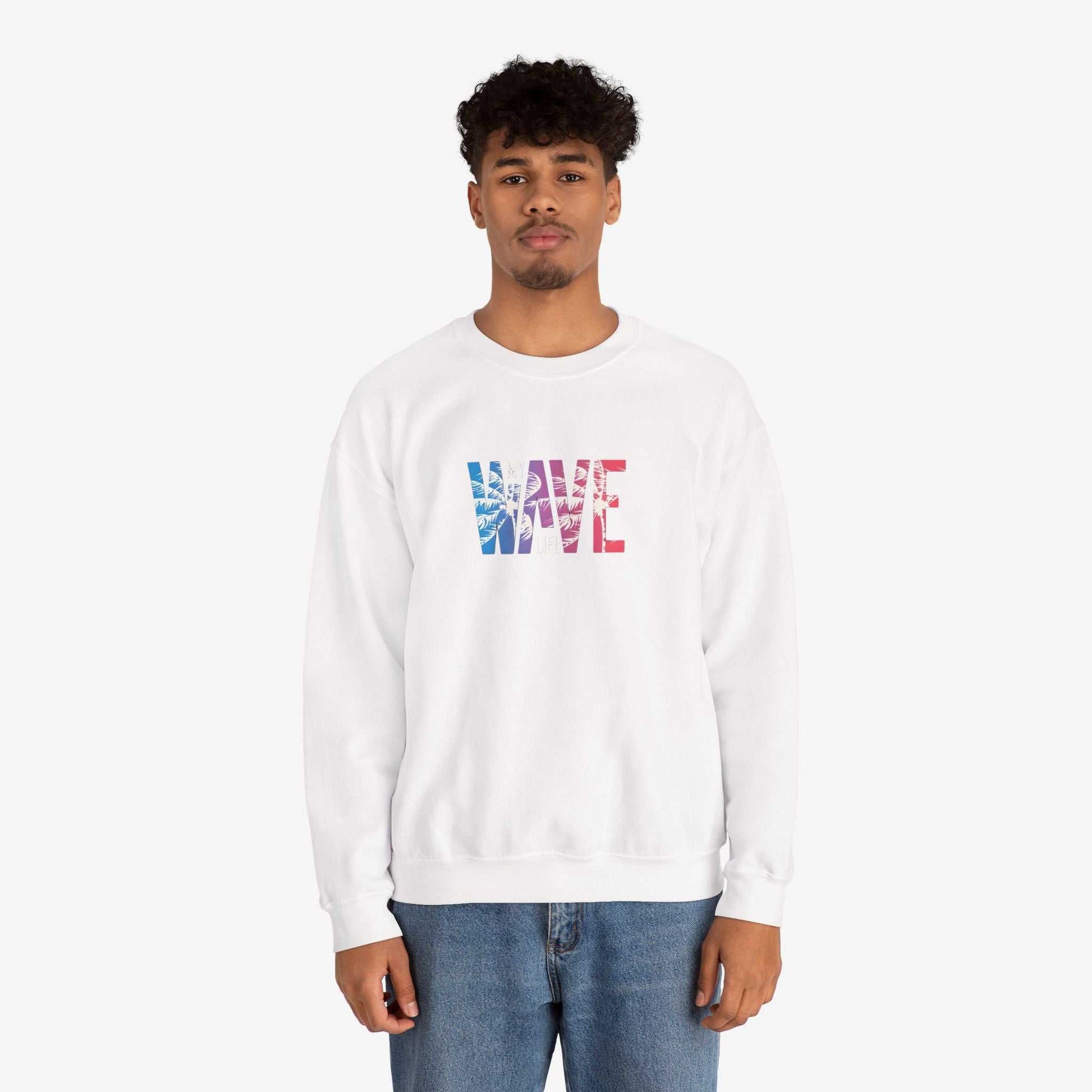 Unisex Heavy Blend™ Wave Sweatshirt - Cozy Ocean Vibe Apparel for Beach Lovers