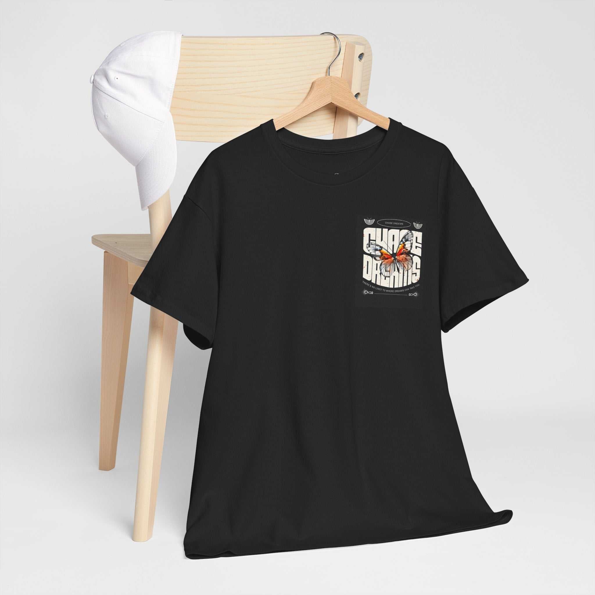Chase Dreams Unisex Heavy Cotton Tee | Inspirational Butterfly Design