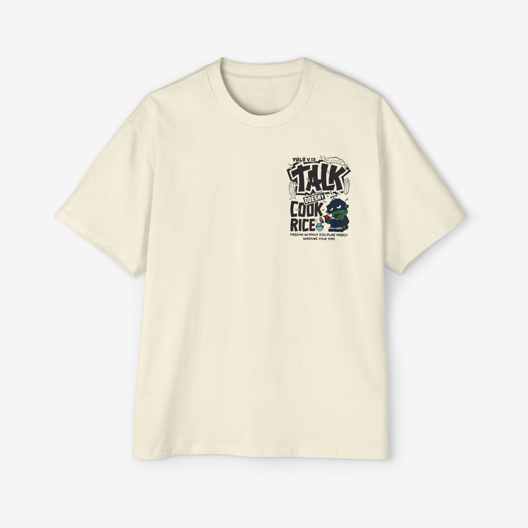 Oversized Graphic Tee - Yolo Talk, Chill Vibes