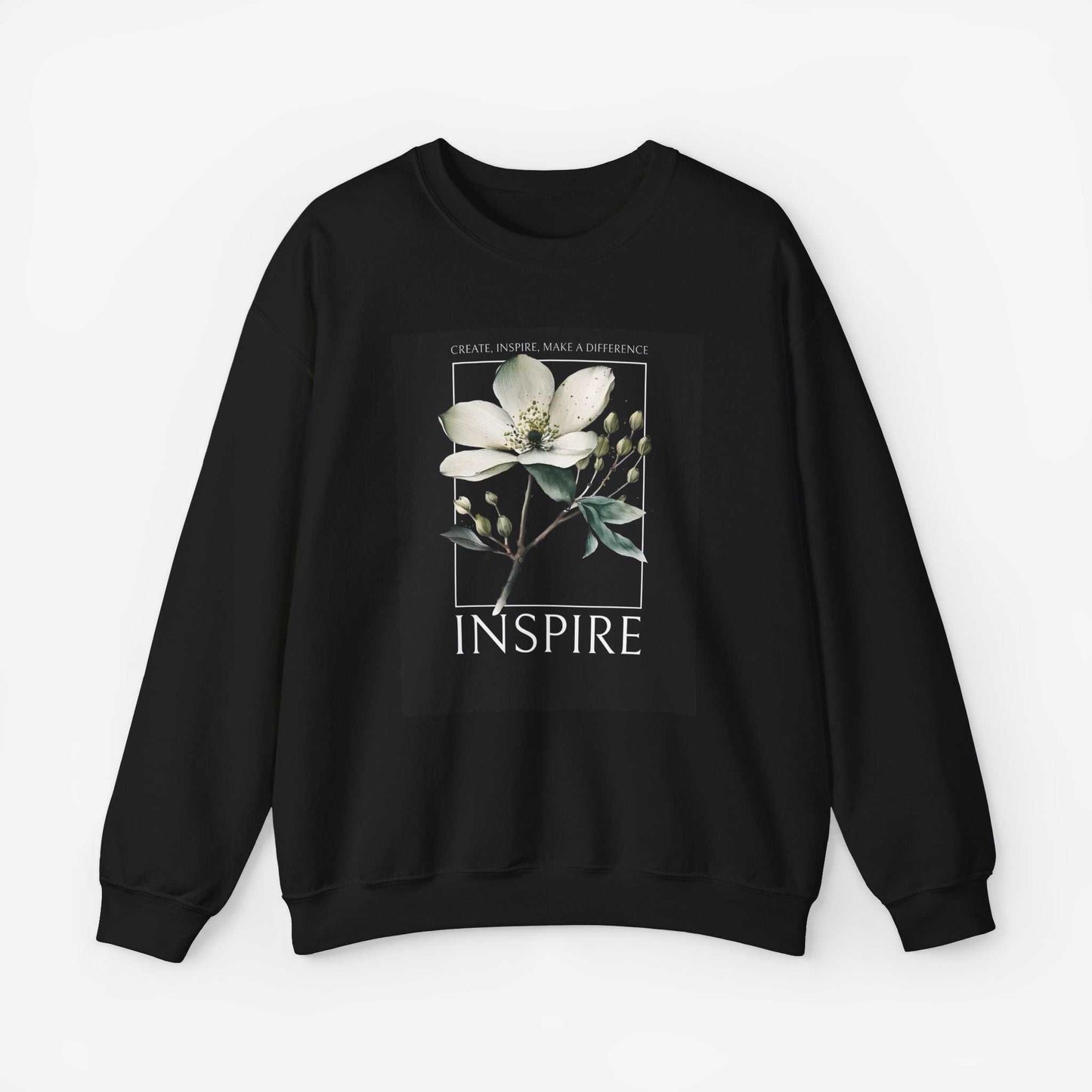 Inspire Crewneck Sweatshirt - Motivational Floral Design