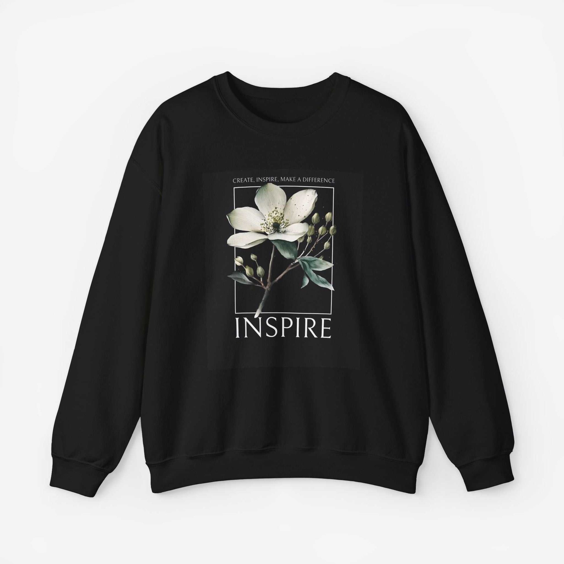Inspire Crewneck Sweatshirt - Motivational Floral Design