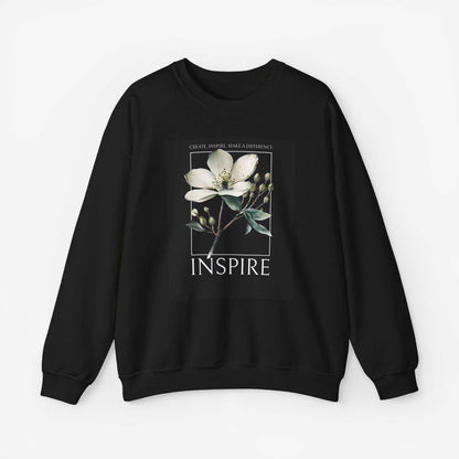 Inspire Crewneck Sweatshirt - Motivational Floral Design