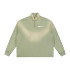 Sun Fade Raw Edge Quarter-Zip Sweatshirt