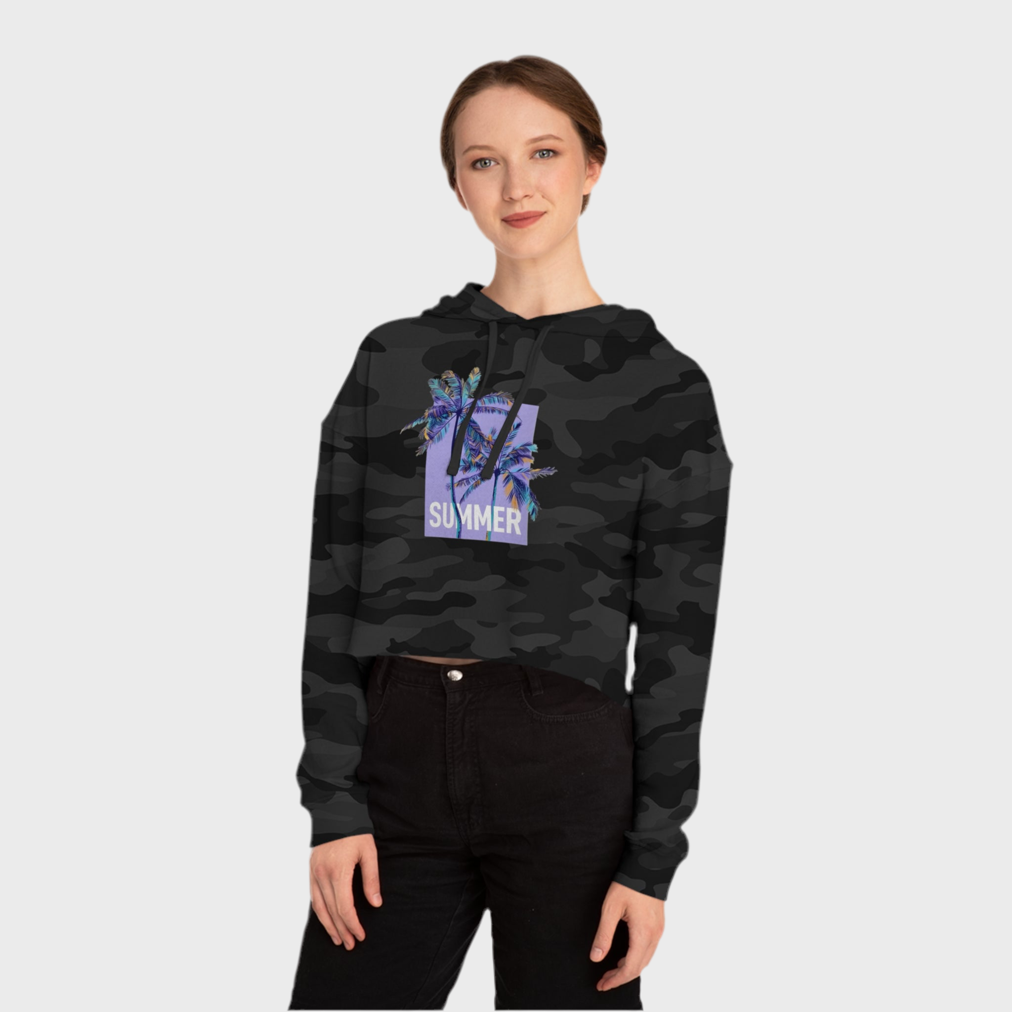 Summer Vibes Cropped Hooded Sweatshirt