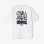 Men's Heavy Oversized Tee - "Overthinking Solves Nothing" Graphic Shirt