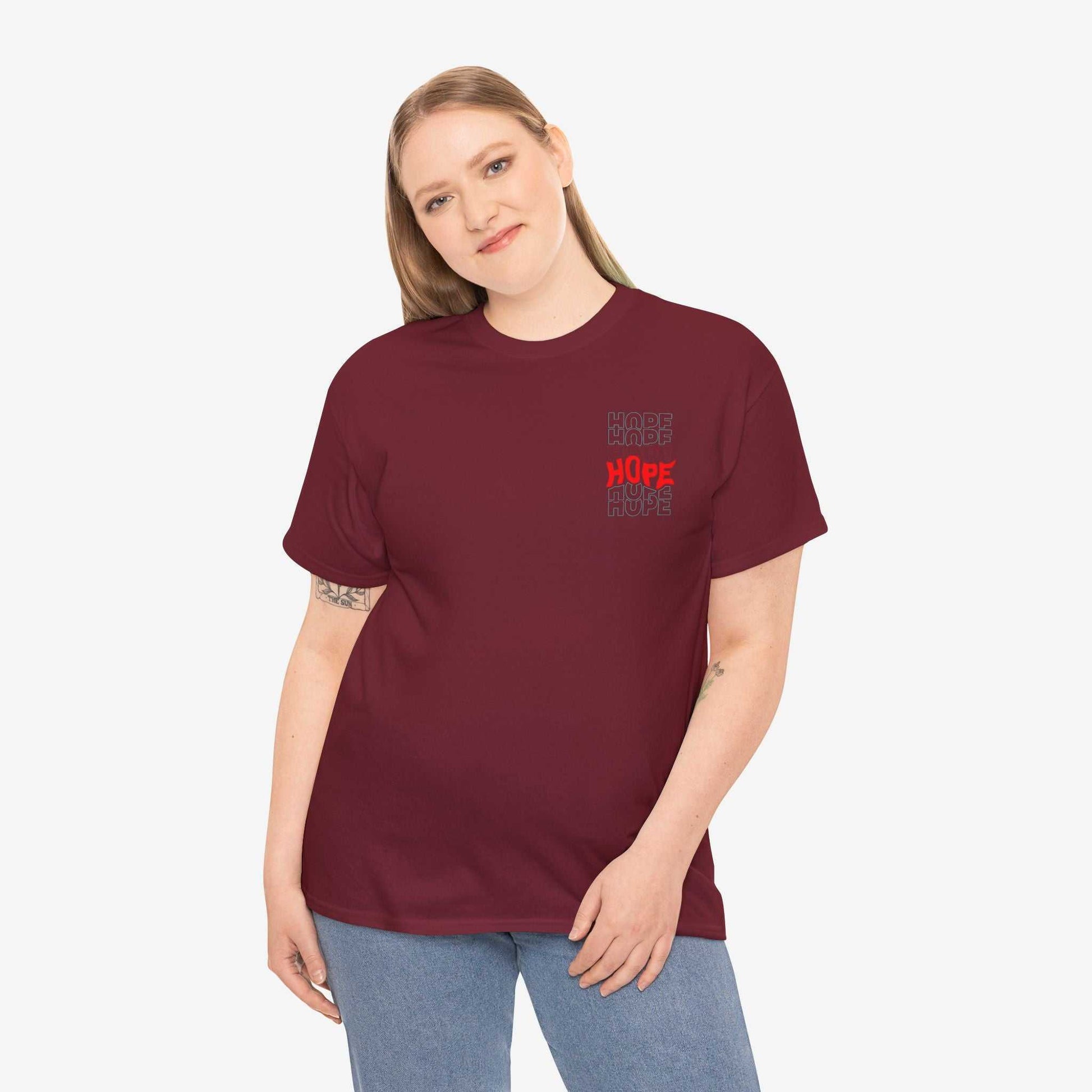 Inspirational Unisex Heavy Cotton Tee - 'Hope' Graphic Shirt