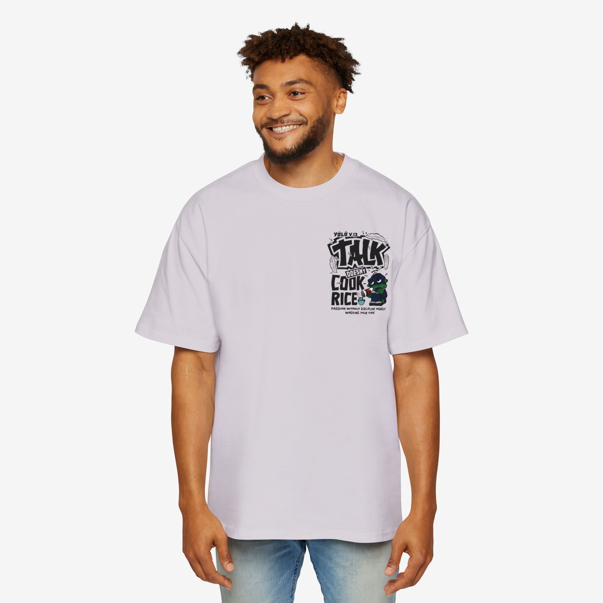 Oversized Graphic Tee - Yolo Talk, Chill Vibes