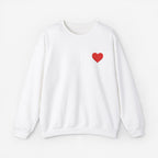 Embroidery Crewneck Sweatshirt Red Heart