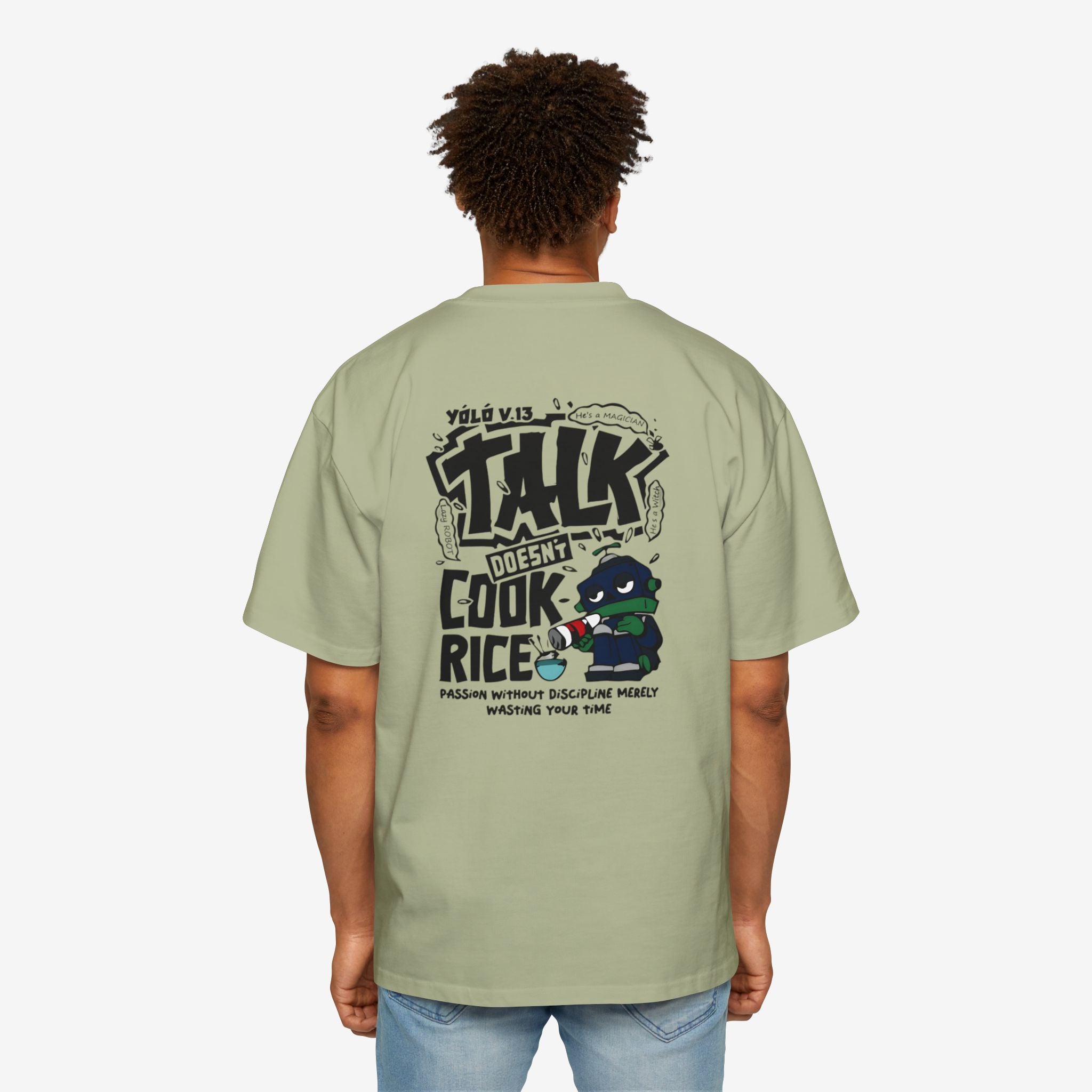 Oversized Graphic Tee - Yolo Talk, Chill Vibes