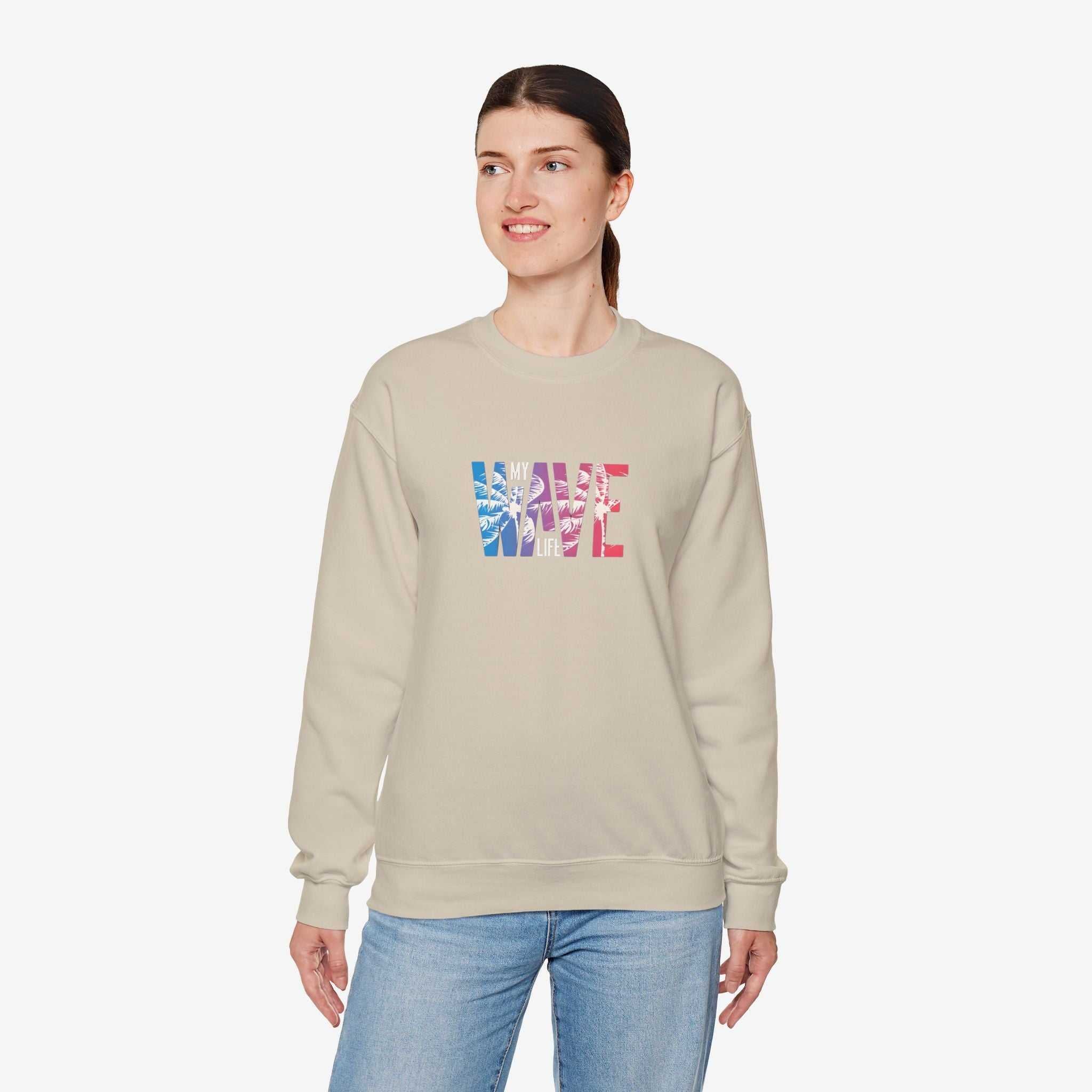 Unisex Heavy Blend™ Wave Sweatshirt - Cozy Ocean Vibe Apparel for Beach Lovers
