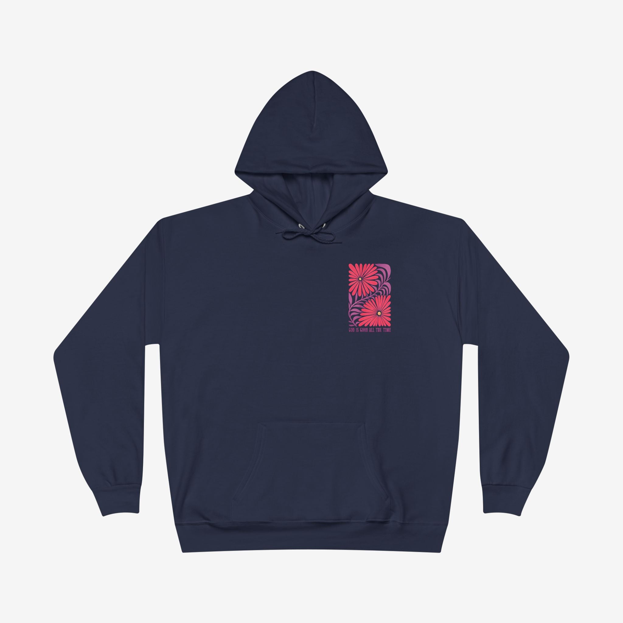 Eco-Friendly Floral God is Good Hoodie - Unisex Pullover Sweatshirt