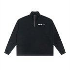 Half-Zip Rolled Edge Fleece Sweatshirt