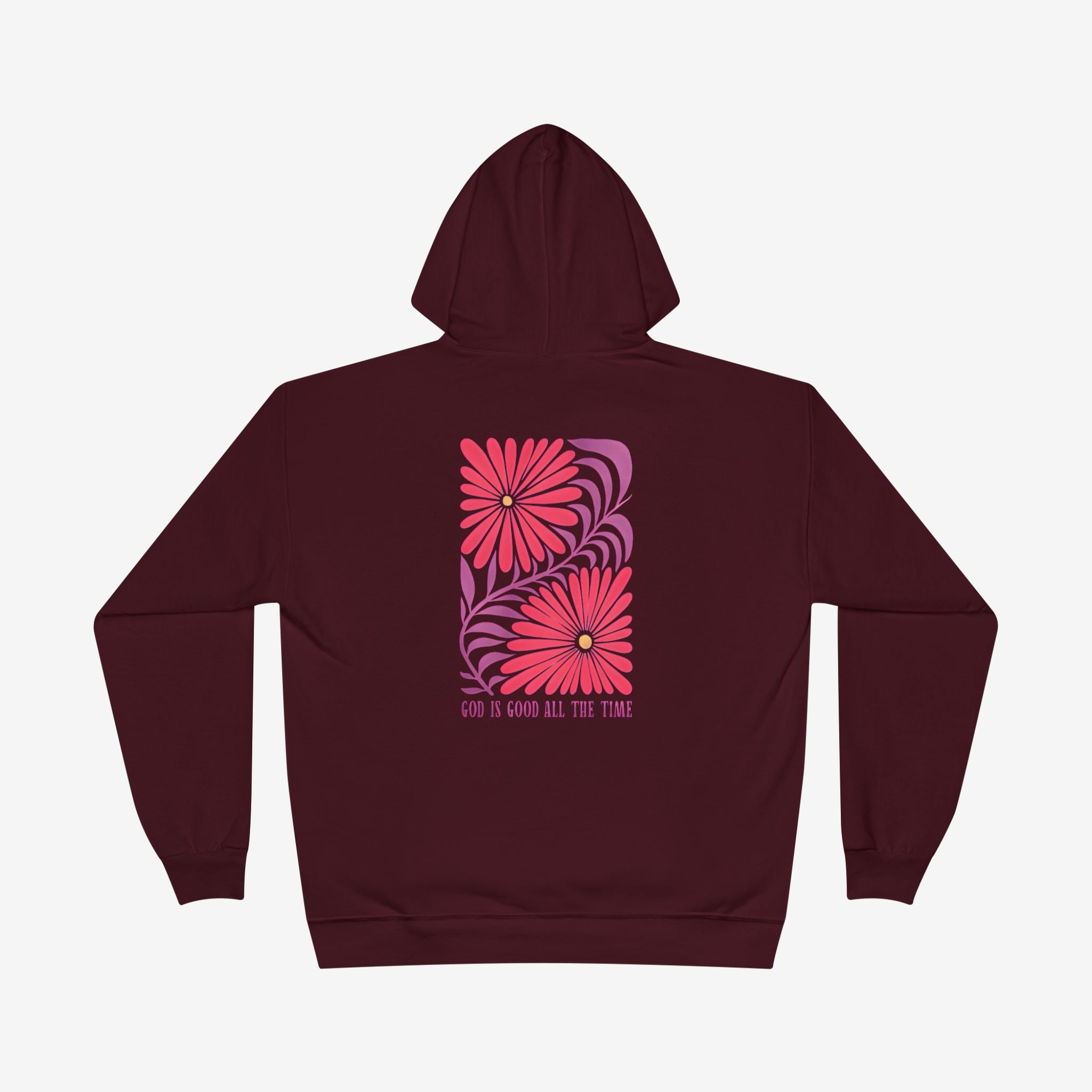 Eco-Friendly Floral God is Good Hoodie - Unisex Pullover Sweatshirt