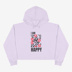 I Am Happy Crop Hoodie