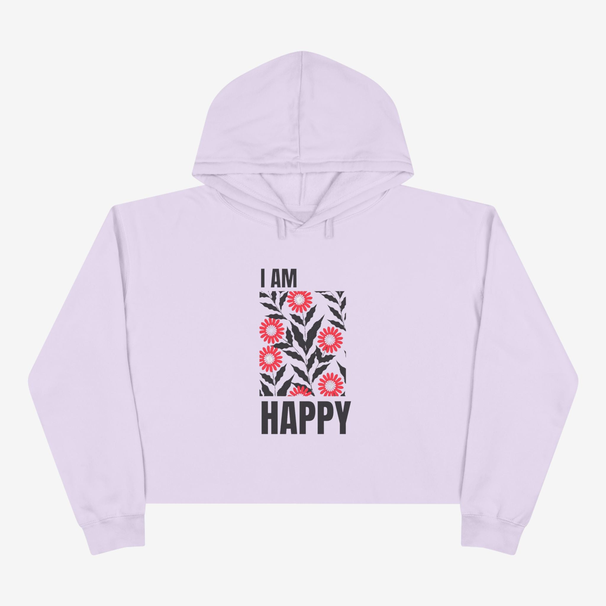 I Am Happy Crop Hoodie