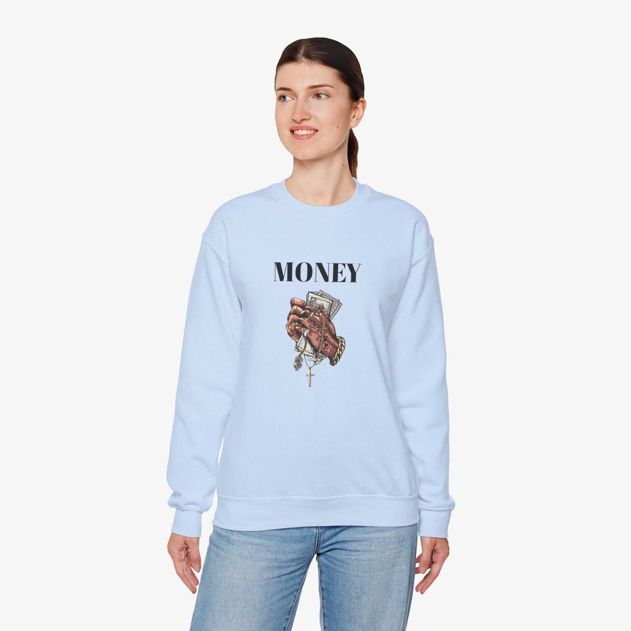 Money Hands Crewneck Sweatshirt | Trendy Casual Wear