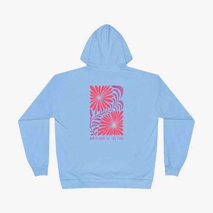 Eco-Friendly Floral God is Good Hoodie - Unisex Pullover Sweatshirt