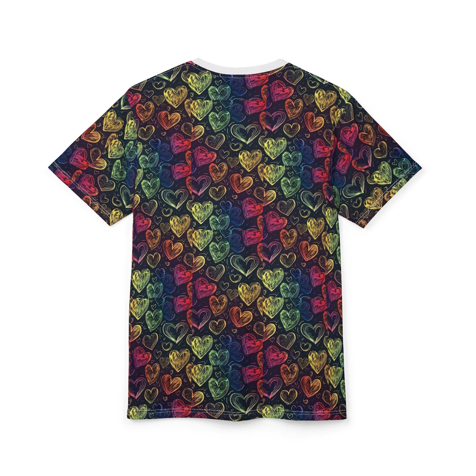 Colorful Heart Pattern Unisex Tee - Perfect for Valentine's Day & Everyday Wear