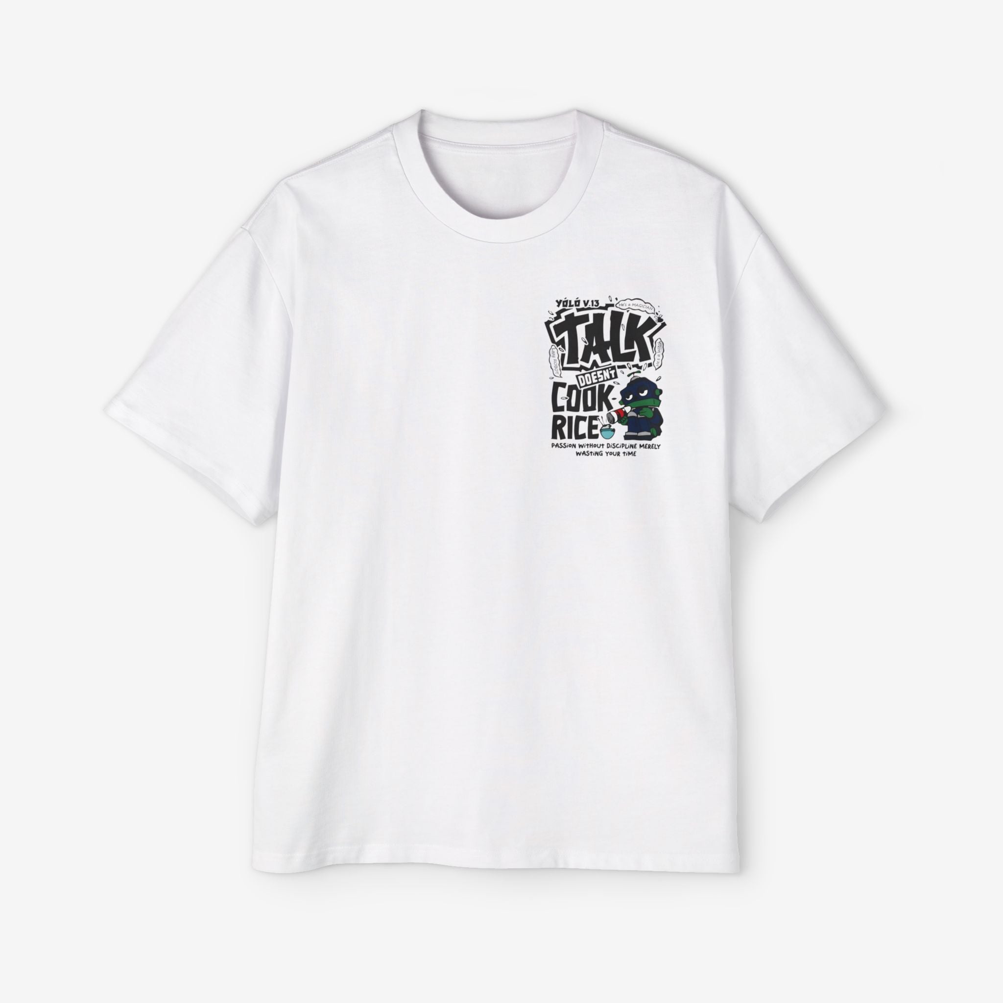 Oversized Graphic Tee - Yolo Talk, Chill Vibes