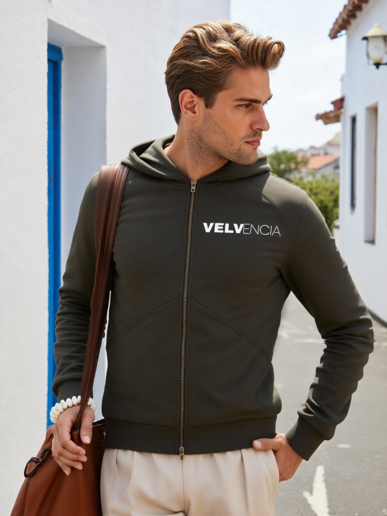 Dolman Sleeve Zip-Through Fleece  Hoodie