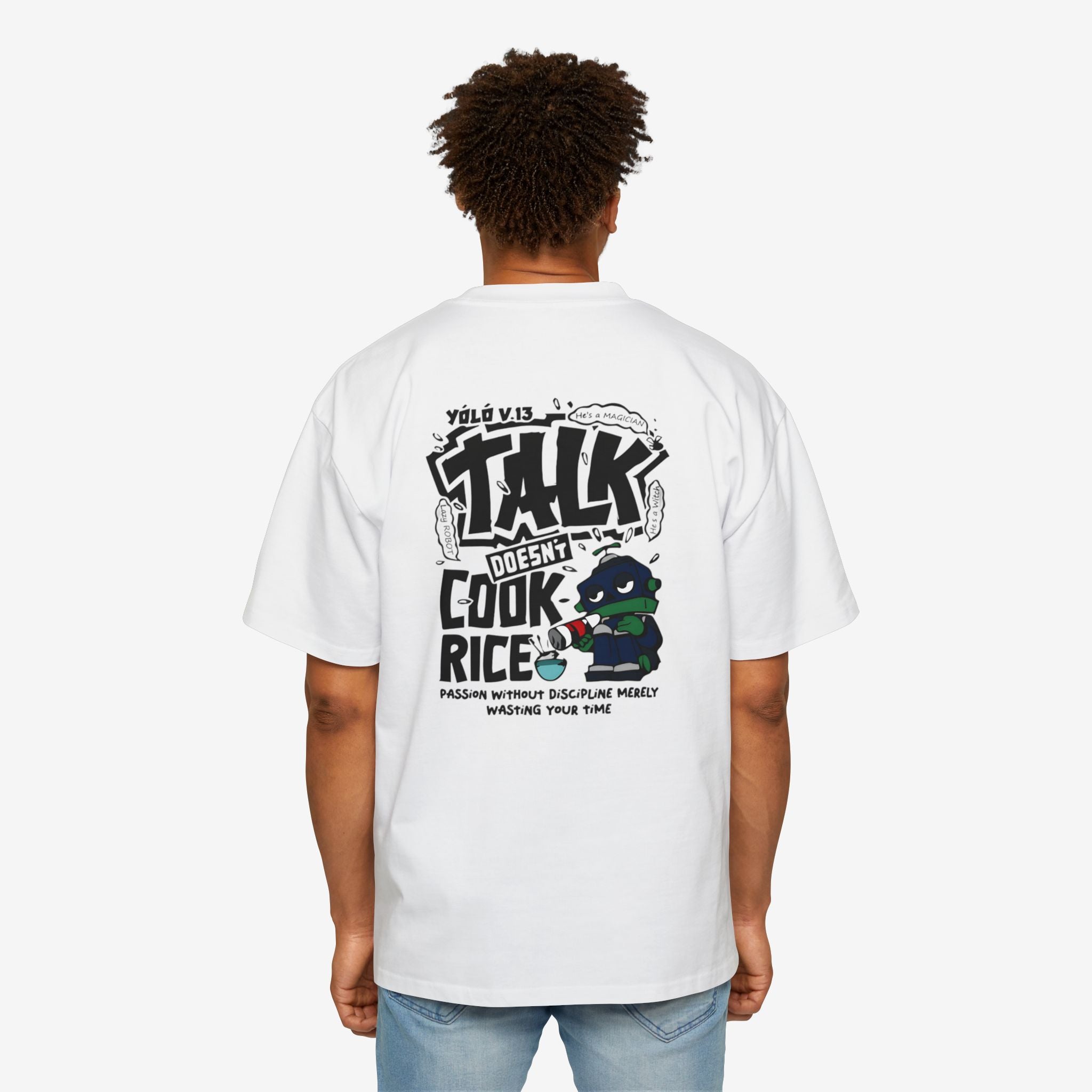 Oversized Graphic Tee - Yolo Talk, Chill Vibes