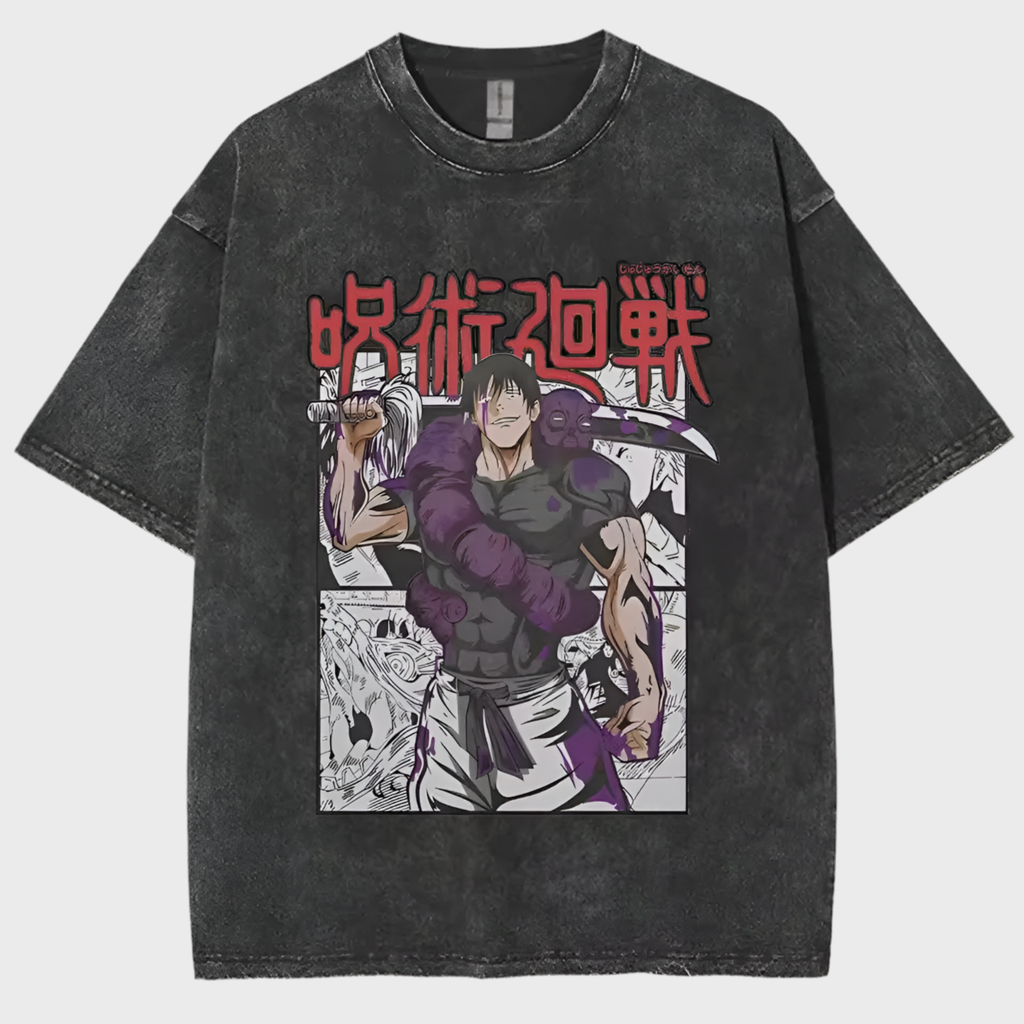 Anime Jujutsu Kaisen Acid Washed Tees