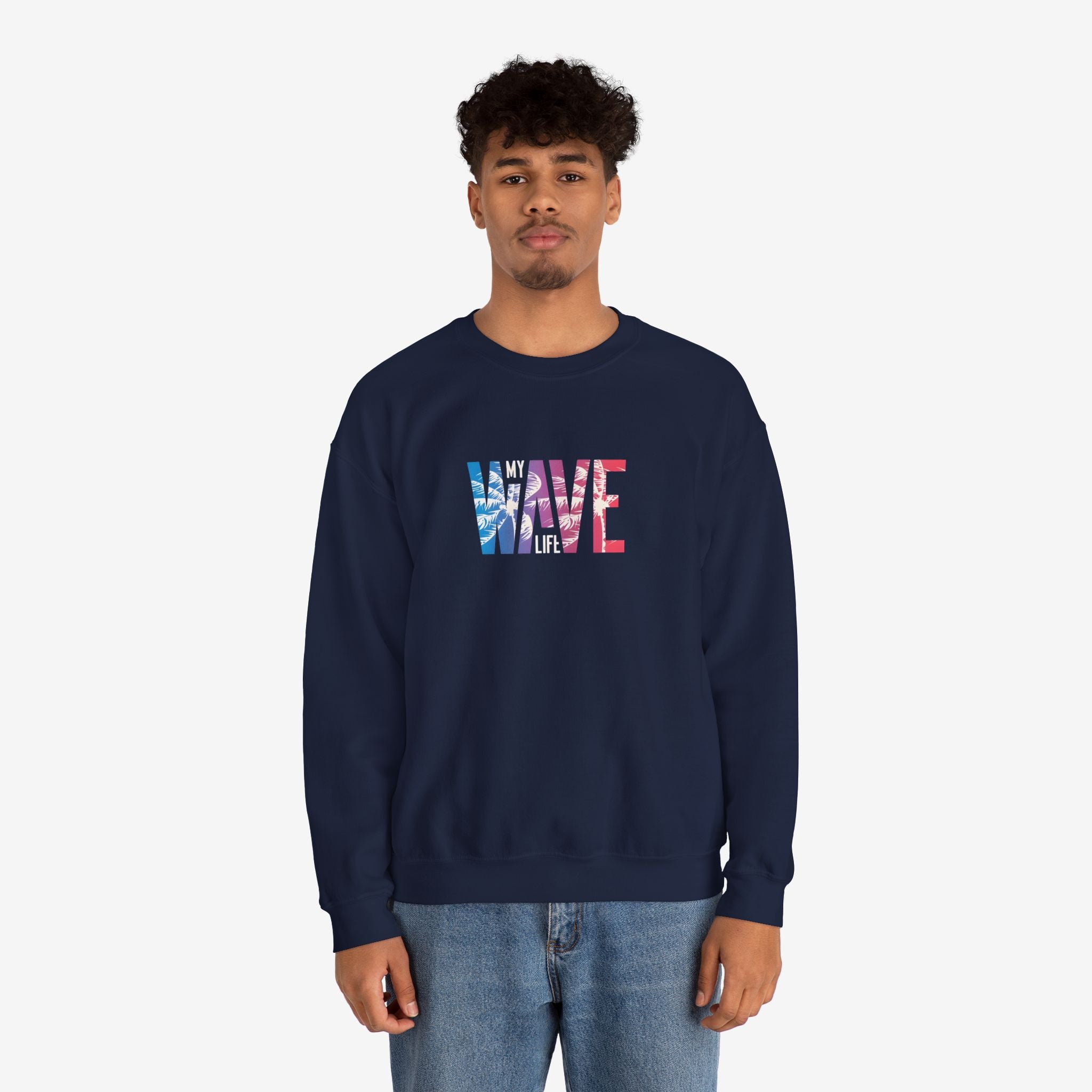 Unisex Heavy Blend™ Wave Sweatshirt - Cozy Ocean Vibe Apparel for Beach Lovers